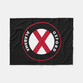 Oxford Alabama Al State Flag Badge Vacation  Fleece Deken (Voorkant (Horizontaal))