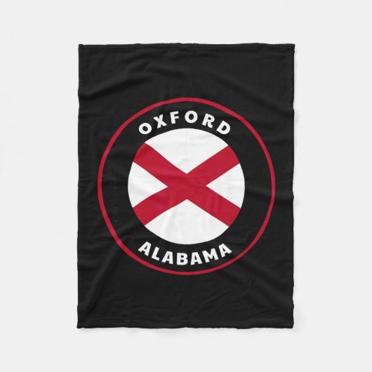 Oxford Alabama Al State Flag Badge Vacation  Fleece Deken (Voorkant)
