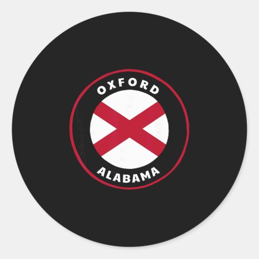 Oxford Alama Al State Flag Dge Vacation  Ronde Sticker (Voorkant)