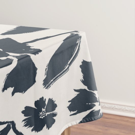 Oxford Blauwe Bloemen in Cream Canvas Tafelkleed (Voorbeeld)