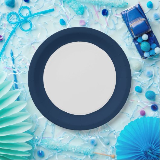 Oxford Blue Rim Paper Borden –  Papieren Bordje (Feest)