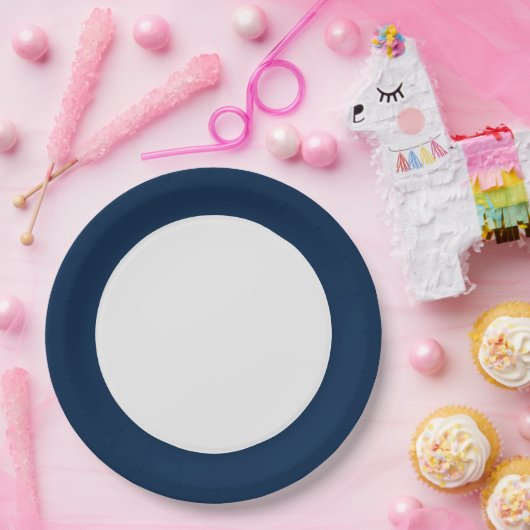 Oxford Blue Rim Paper Borden –  Papieren Bordje (Feest)