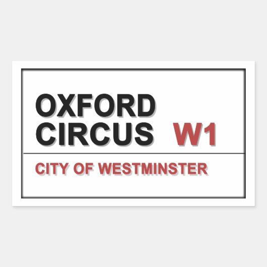 Oxford Circus Lodon England Rechthoekige Sticker (Voorkant)
