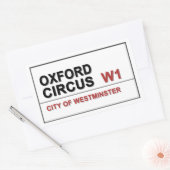 Oxford Circus Lodon England Rechthoekige Sticker (Envelop)
