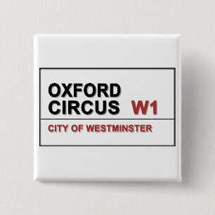 Oxford Circus Lodon England Vierkante Button 5,1 Cm