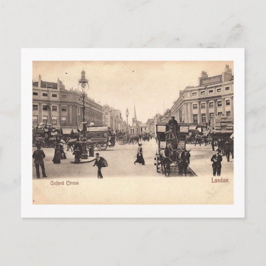 Oxford Circus, Londen, Vintage van Engeland Briefkaart (Voorkant)