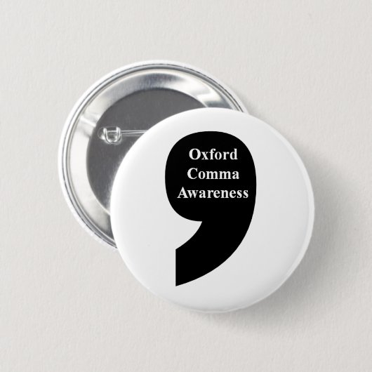 Oxford Comma Awareness Button (Voorkant /achterkant)