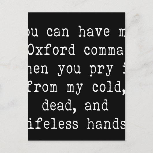Oxford Comma Briefkaart (Voorkant)