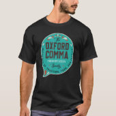 Oxford Comma Club Grammar Politieboekenliefhebber T-shirt (Voorkant)