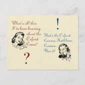 Oxford Comma Coma niet met Retro-dames Briefkaart (Voorkant)