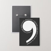 Oxford Comma Enthusiast Button (Voorkant / Achterkant)