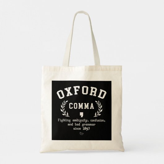 Oxford Comma Funny English Grammar Nerd Gift Pullo Tote Bag (Achterkant)