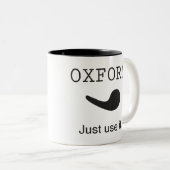 Oxford Comma. Gebruik het gewoon. Mok. Tweekleurige Koffiemok (Voorkant rechts)