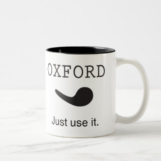 Oxford Comma. Gebruik het gewoon. Mok. Tweekleurige Koffiemok