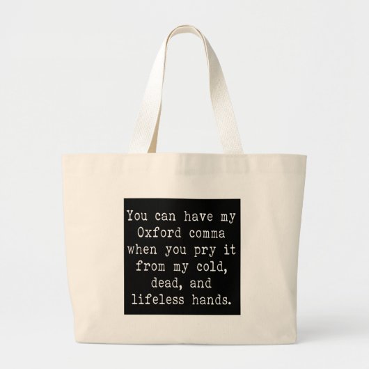 Oxford Comma Grote Tote Bag (Voorkant)