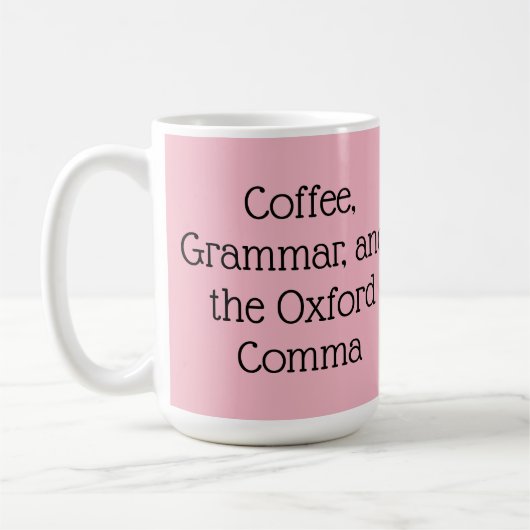 Oxford comma koffiemok (Links)