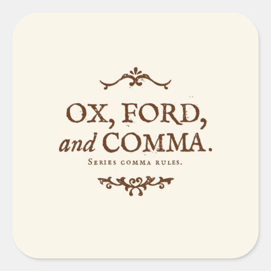 Oxford Comma legt uit Vierkante Sticker (Voorkant)
