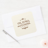 Oxford Comma legt uit Vierkante Sticker (Envelop)