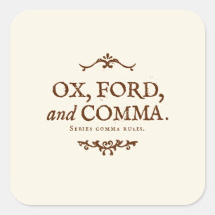 Oxford Comma legt uit Vierkante Sticker