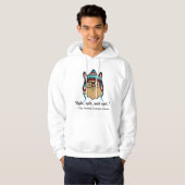 Oxford comma llama grammar nerd black text spit hoodie (Voorkant volledig)