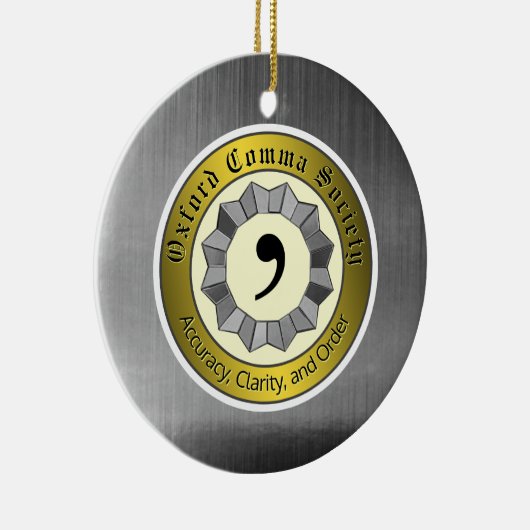 Oxford Comma Society Keramisch Ornament (Rechts)