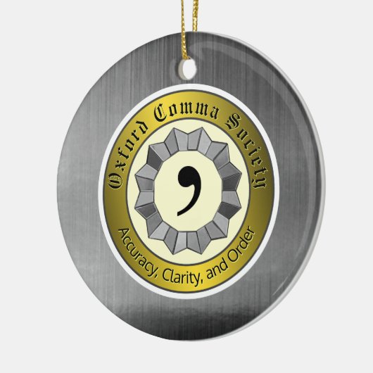 Oxford Comma Society Keramisch Ornament (Links)