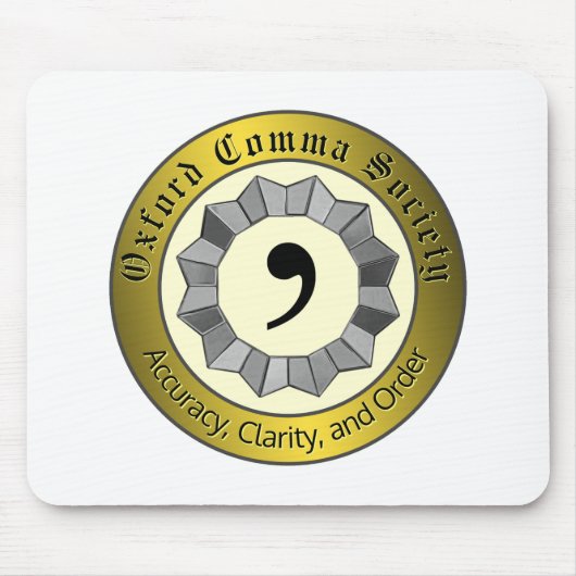 Oxford Comma Society Muismat (Voorkant)