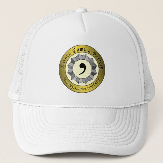 Oxford Comma Society Trucker Pet (Voorkant)