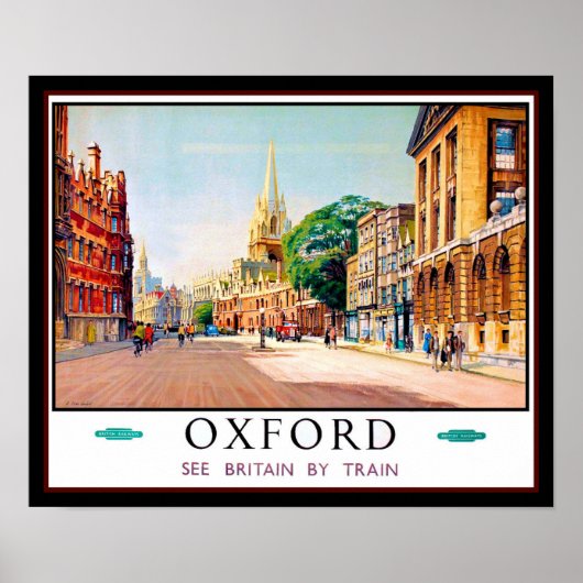 Oxford door Rail Travel Poster (Voorkant)