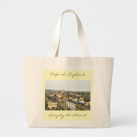 Oxford, Engeland, High St. Uitzicht, gewoon brilja Grote Tote Bag (Voorkant)