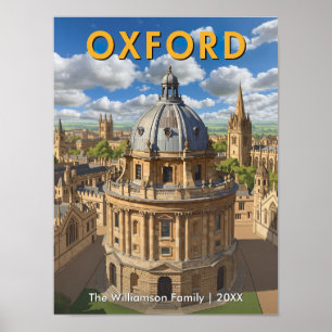 Oxford, Engeland - Radcliffe Camera Retro Reis Poster