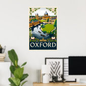Oxford Engeland Retro Reisposter Kunst Poster (Thuiskantoor)