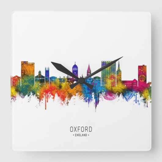 Oxford Engeland Skyline Vierkante Klok (Voorkant)