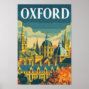 Oxford Engeland Vintage Beroemde Reisplaats Poster