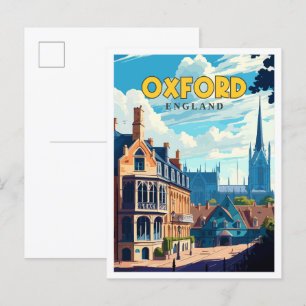 Oxford Engeland vintage reisillustratie Briefkaart
