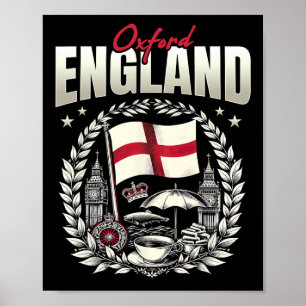 Oxford Engeland Vlag Souvenir Oxford Vakantie  Poster