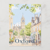 Oxford Engeland Waterverf reisillustratie Briefkaart (Voorkant)
