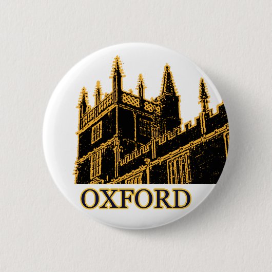 Oxford England 1986 Building Spirals Brown Ronde Button 5,7 Cm (Voorkant)