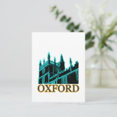Oxford England 1986 Building Spirals Cyan Briefkaart (Staand voorkant)