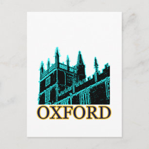 Oxford England 1986 Building Spirals Cyan Briefkaart