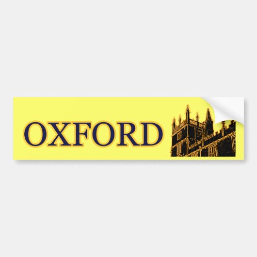 Oxford England 1986 Building Spirals Gold Bumpersticker (Voorkant)