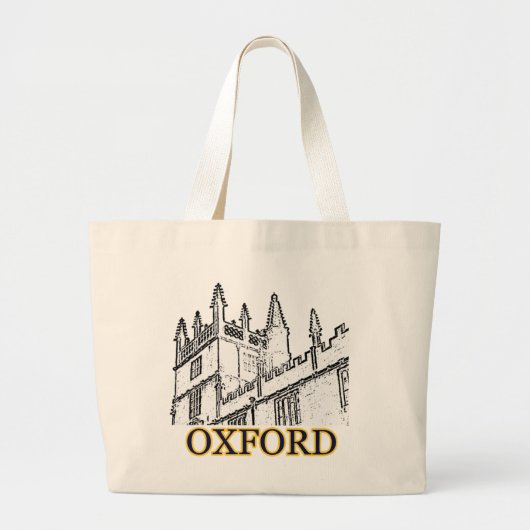 Oxford England 1986 Building Spirals White Grote Tote Bag (Voorkant)