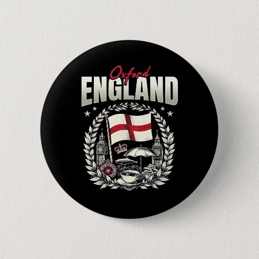 Oxford England Flag Souvenir Oxford Vacation Ronde Button 5,7 Cm (Voorkant)