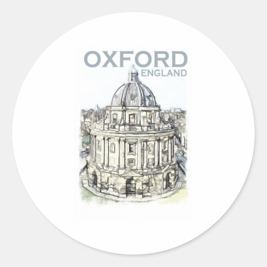 Oxford England Ronde Sticker (Voorkant)