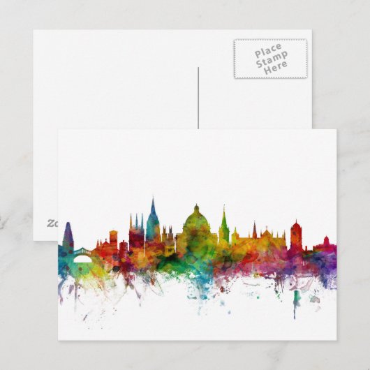 Oxford England Skyline Briefkaart (Voorkant / Achterkant)