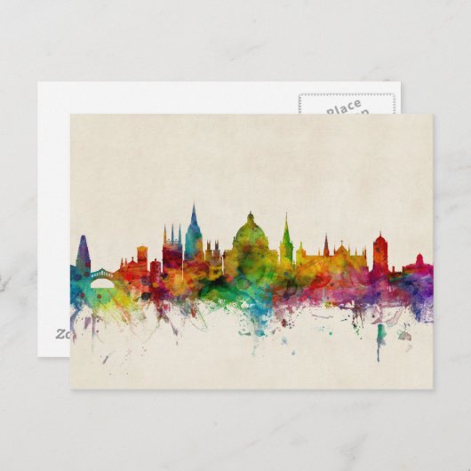 Oxford England Skyline Briefkaart (Voorkant / Achterkant)