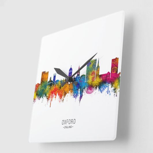 Oxford England Skyline Vierkante Klok (Hoek)