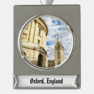 Oxford England University Radcliffe Camera Verzilverd Banner Ornament