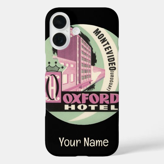 Oxford Hotel, Montevideo, Uruguay, Oude Reisposter Case-Mate iPhone Case (Achterkant)