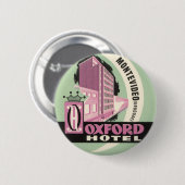 Oxford Hotel, Montevideo, Uruguay, Oude Reisposter Ronde Button 5,7 Cm (Voorkant /achterkant)